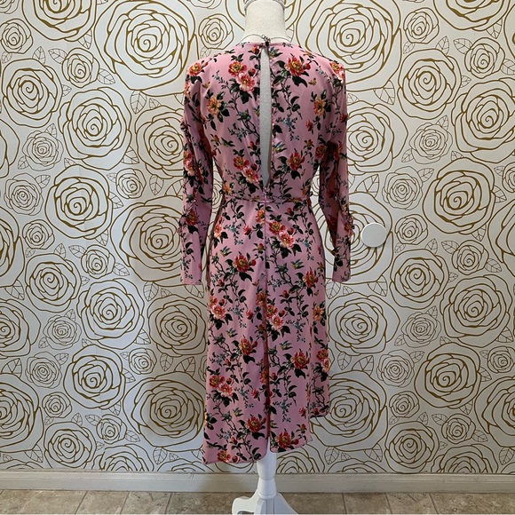 Topshop Pink Floral Ruffle Midi Dress - Picture 4 of 6
